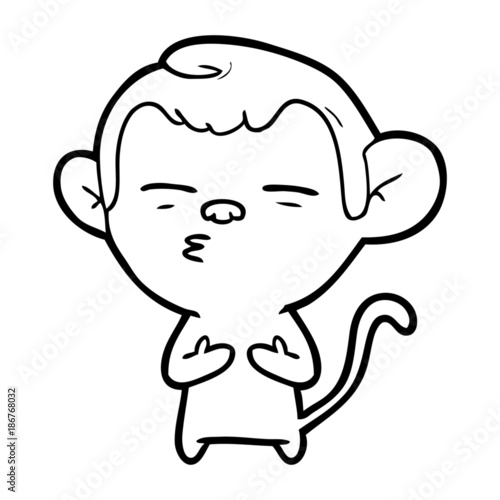 cartoon suspicious monkey