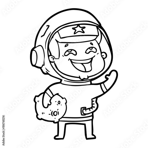 cartoon laughing astronaut