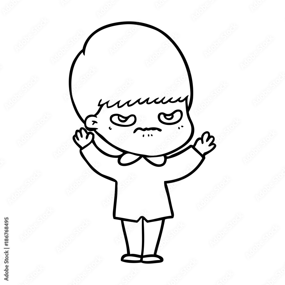 annoyed cartoon boy annoyed cartoon boy
