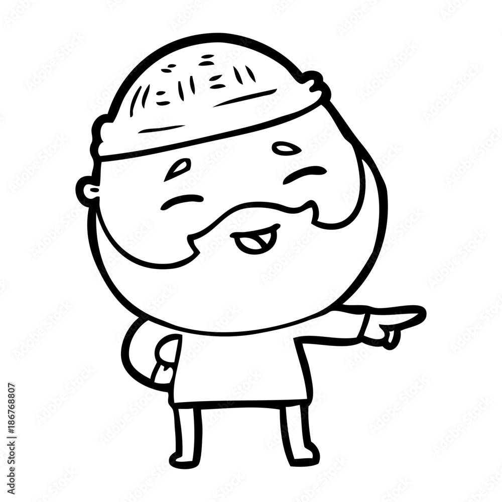 cartoon happy bearded man cartoon happy bearded man