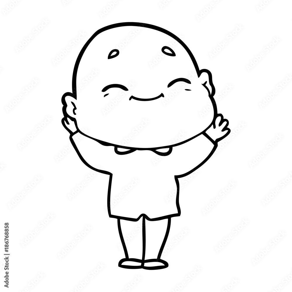 cartoon happy bald man cartoon happy bald man
