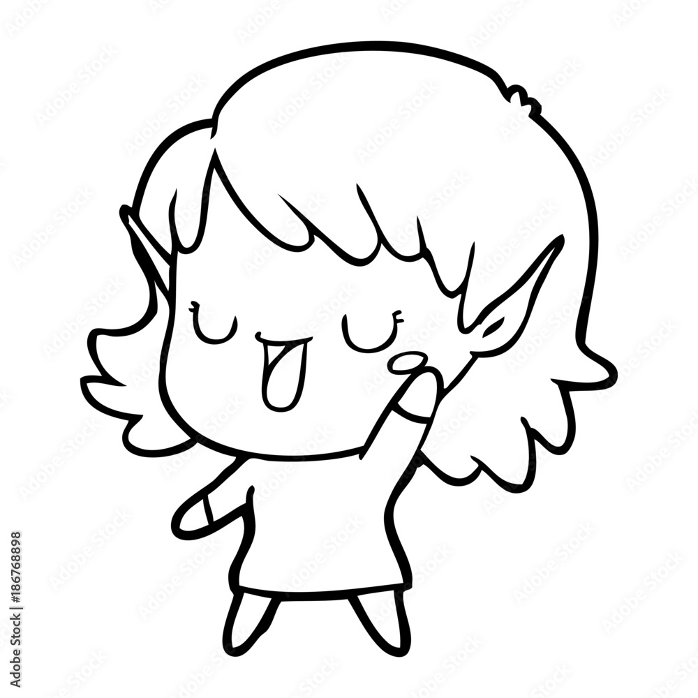 cartoon elf girl