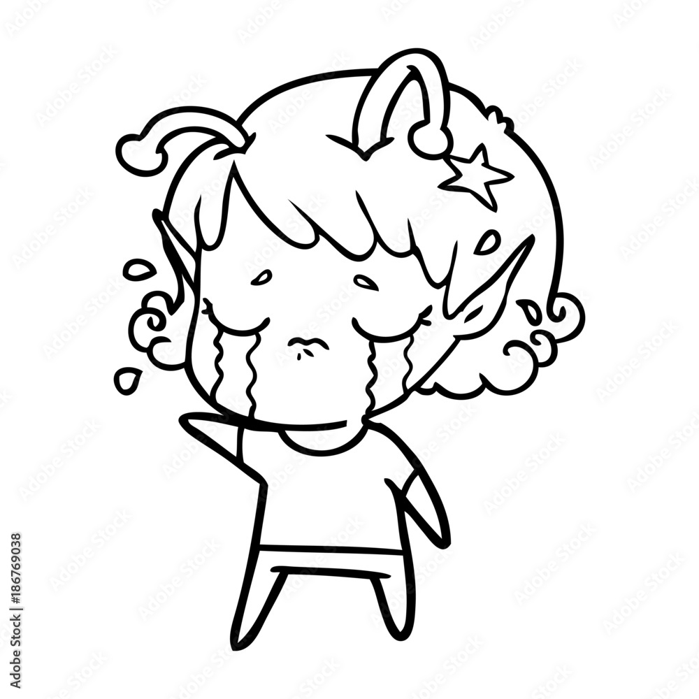 cartoon crying alien girl cartoon crying alien girl