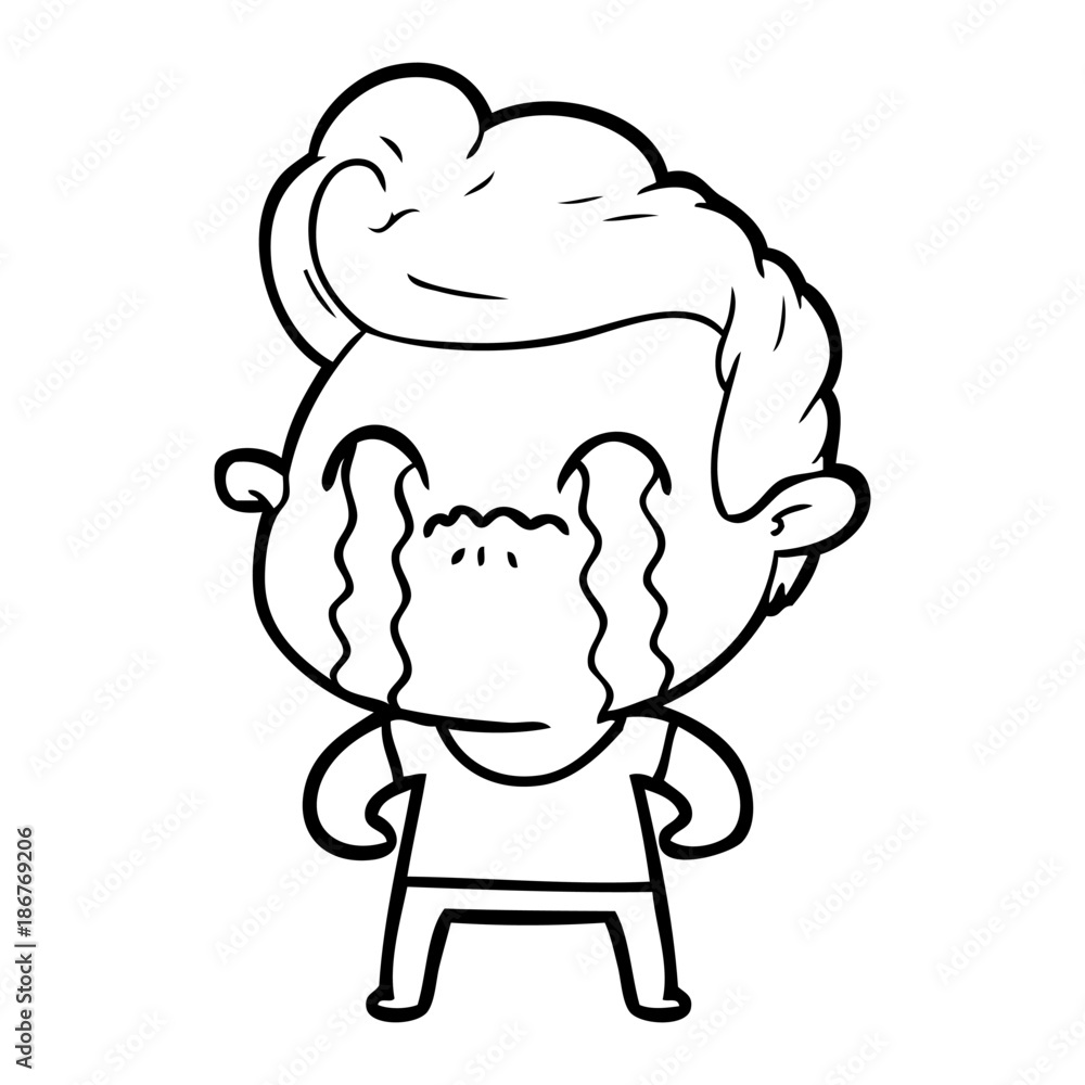 Fototapeta premium cartoon man crying