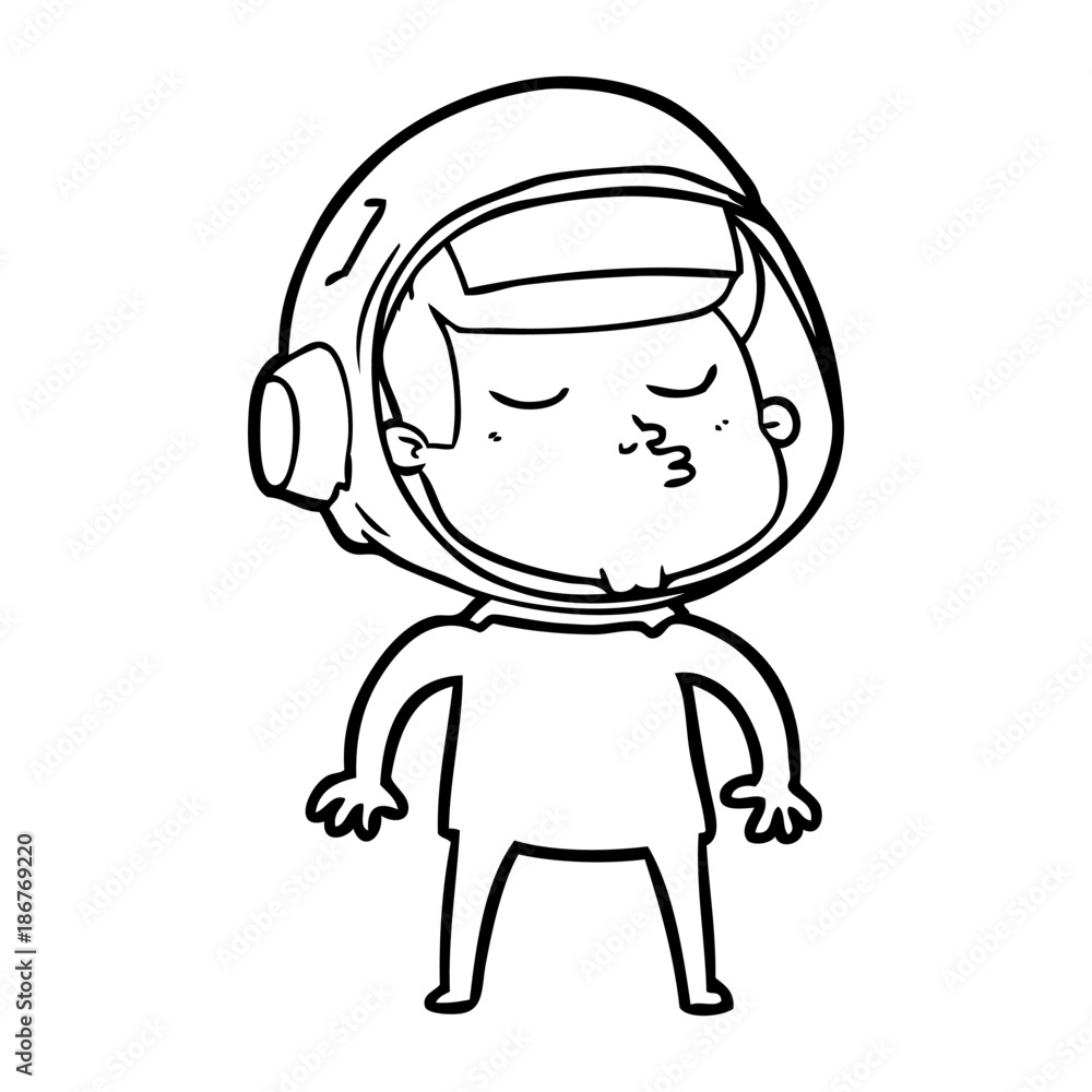 cartoon confident astronaut