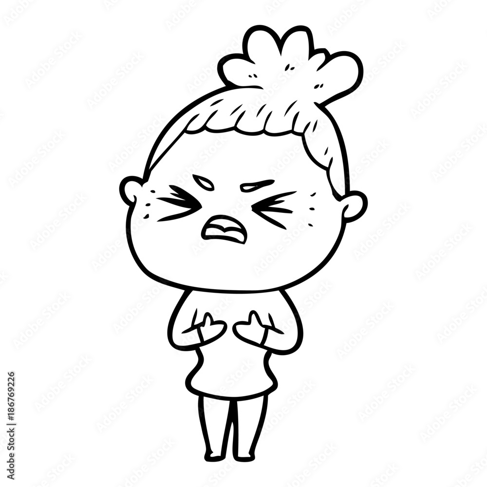 Fototapeta premium cartoon angry woman