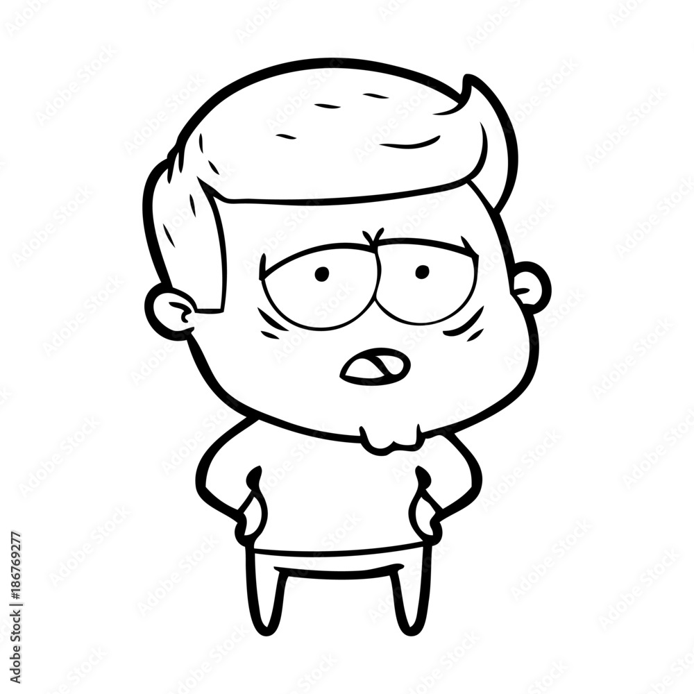 cartoon tired man cartoon tired man