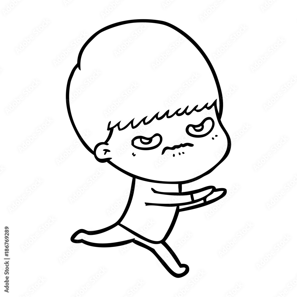 cartoon angry boy