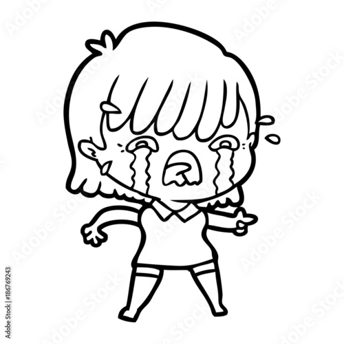 cartoon girl crying