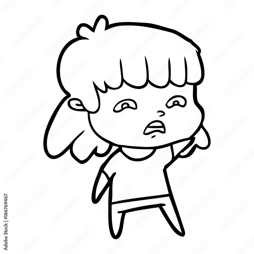 cartoon worried woman cartoon worried woman