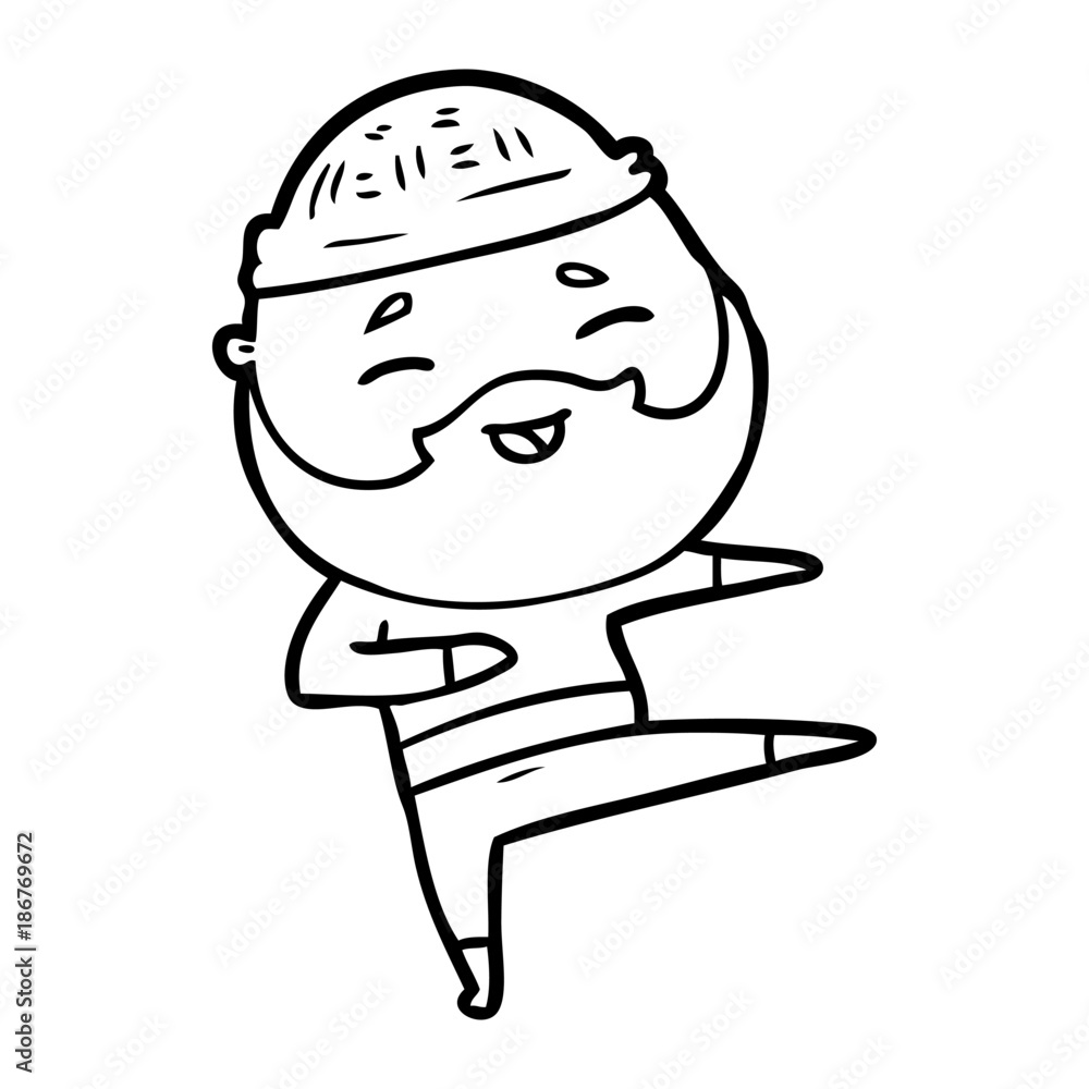 Obraz premium cartoon happy bearded man