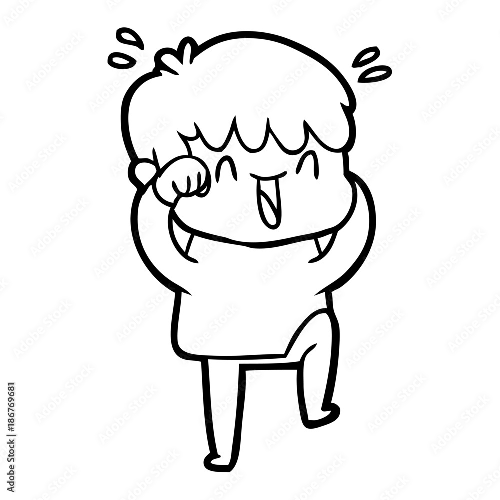 cartoon laughing boy