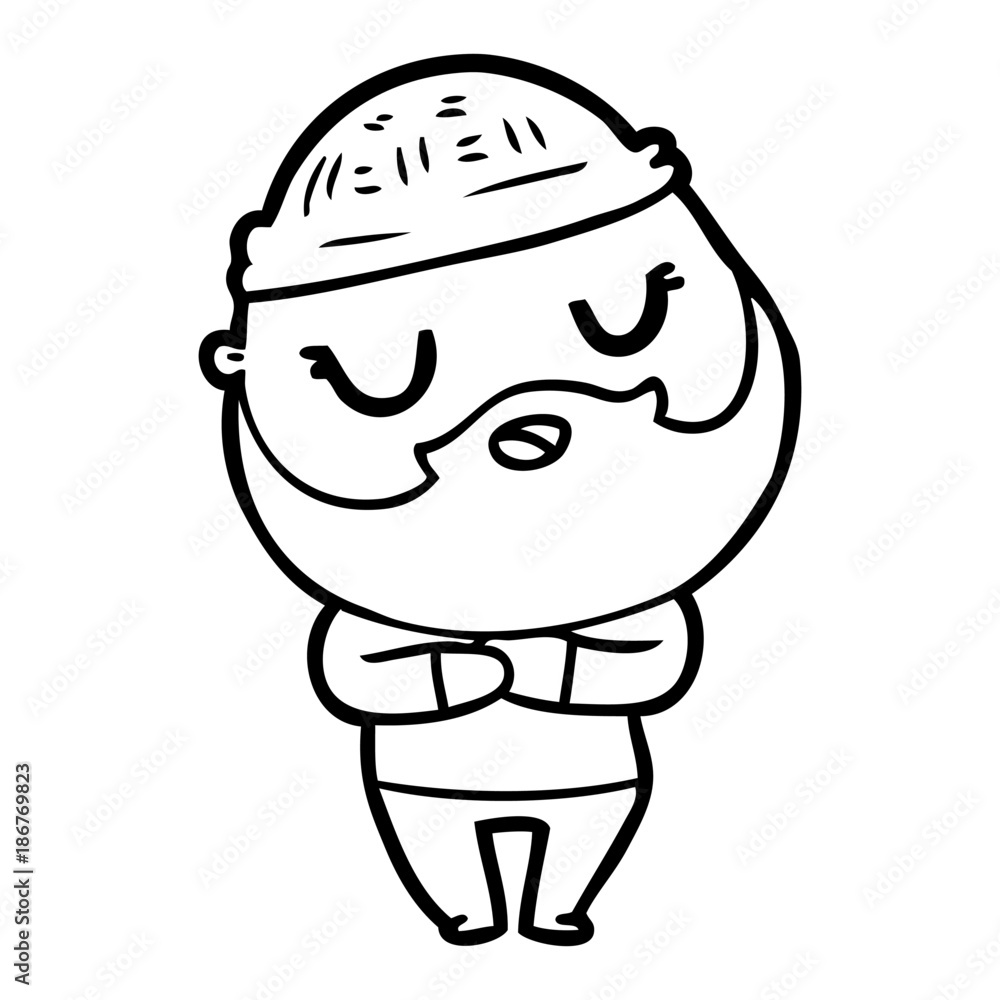 cute cartoon man with beard