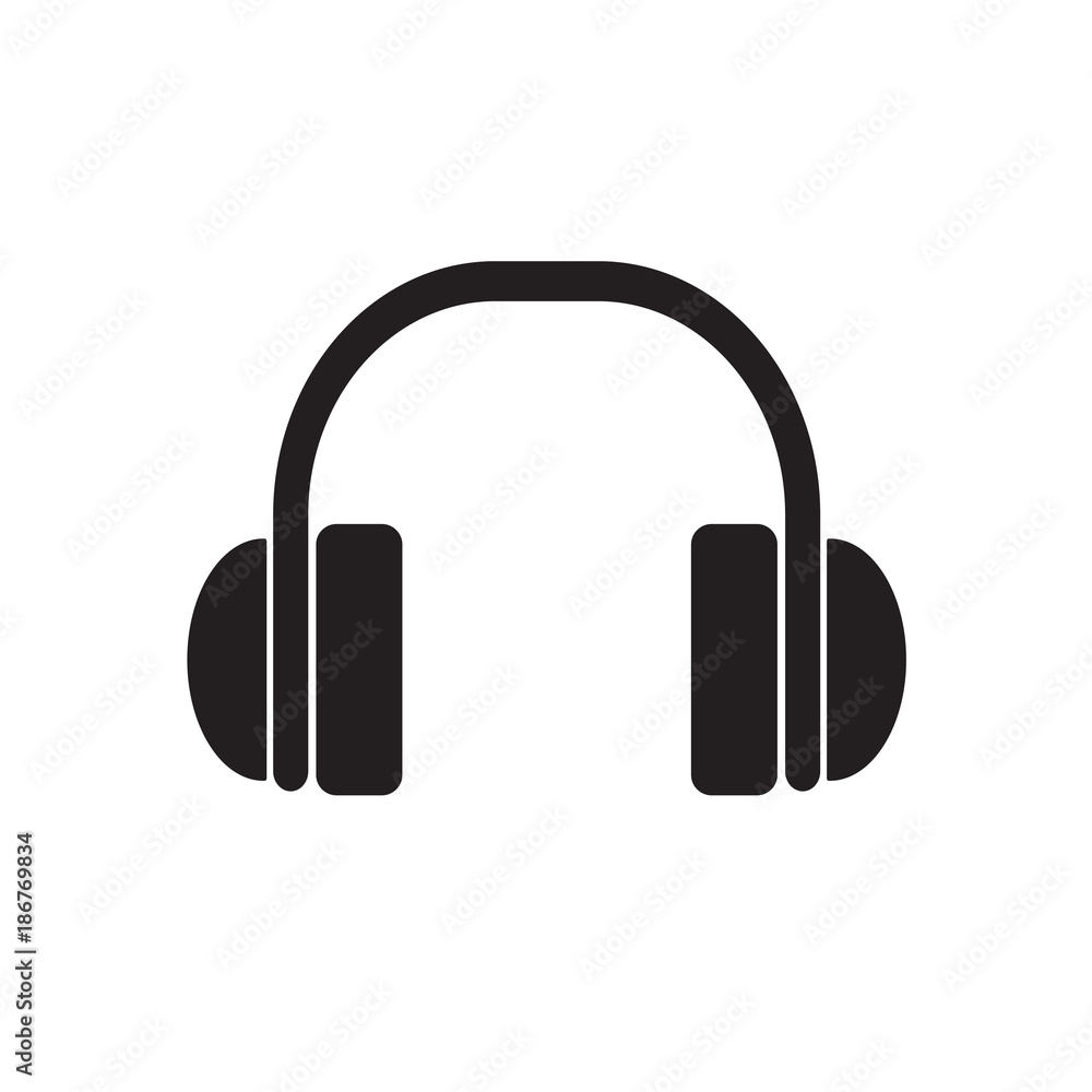 black headphones icon- vector illustration black headphones icon- vector illustration