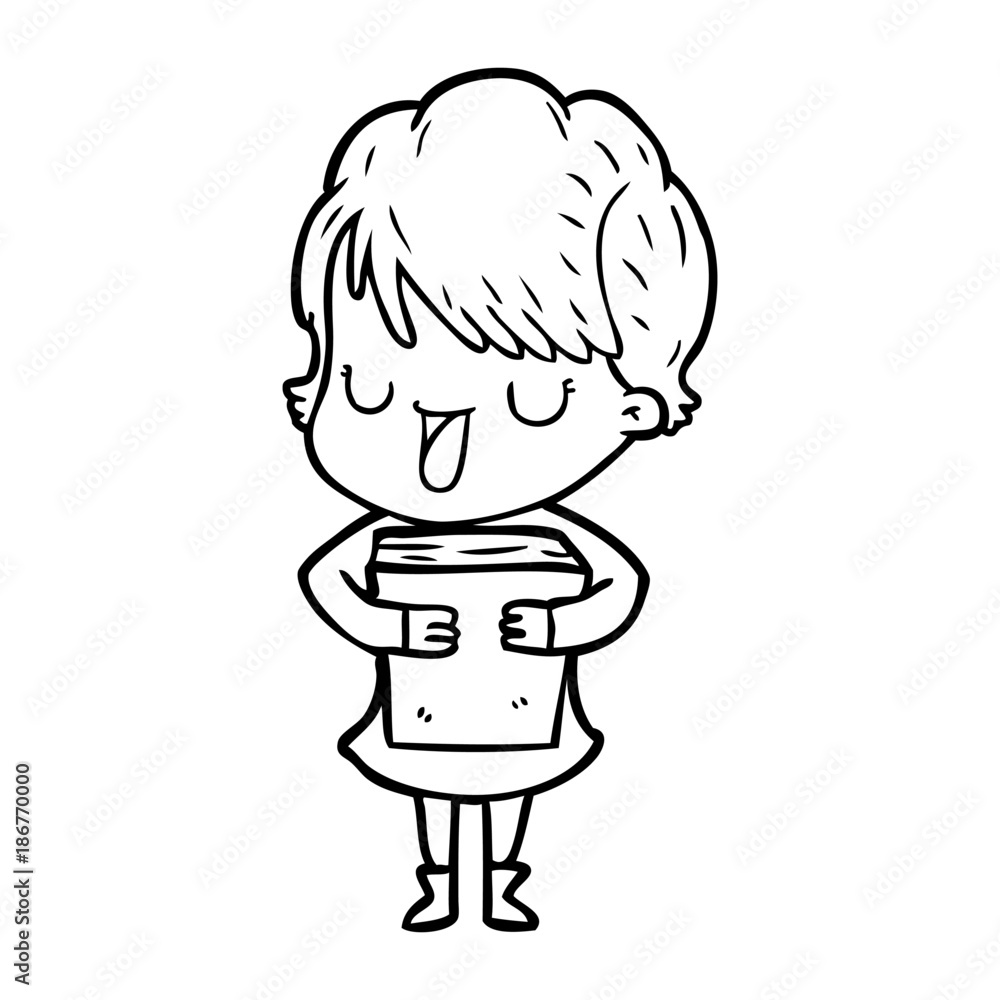 Fototapeta premium cartoon woman talking