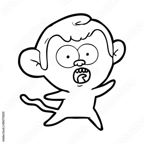 cartoon shocked monkey