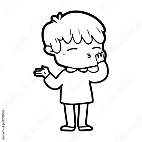 cartoon curious boy
