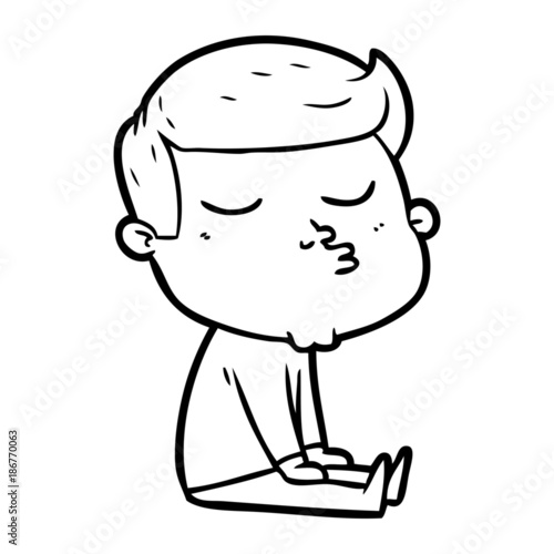 cartoon model guy pouting