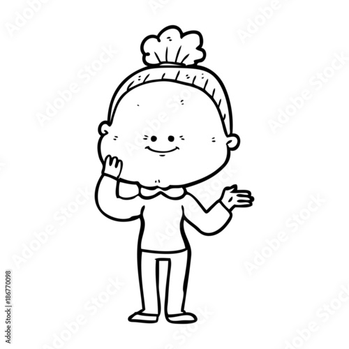 Wallpaper Mural cartoon happy old woman Torontodigital.ca