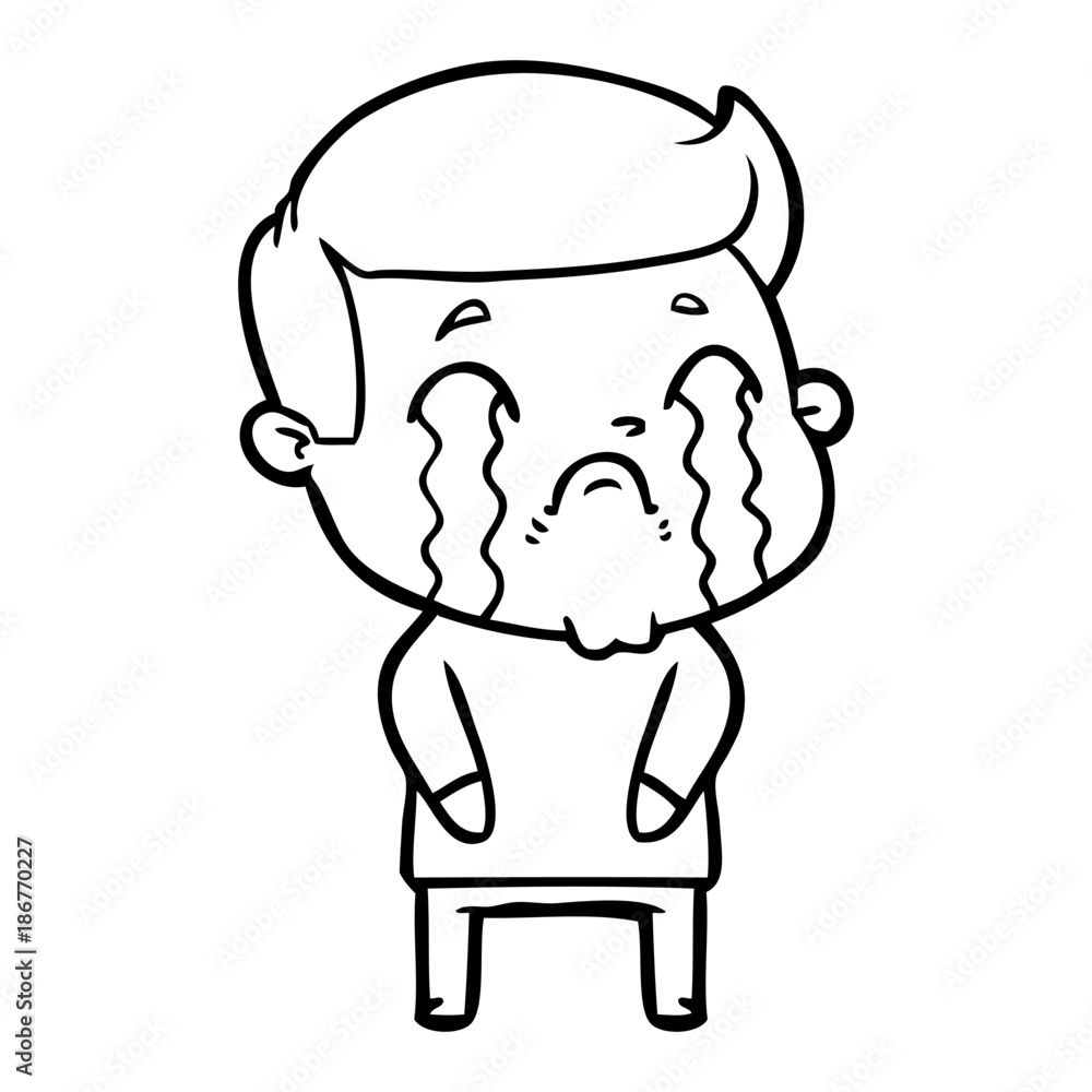 cartoon man crying