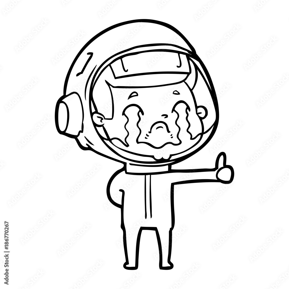 cartoon crying astronaut