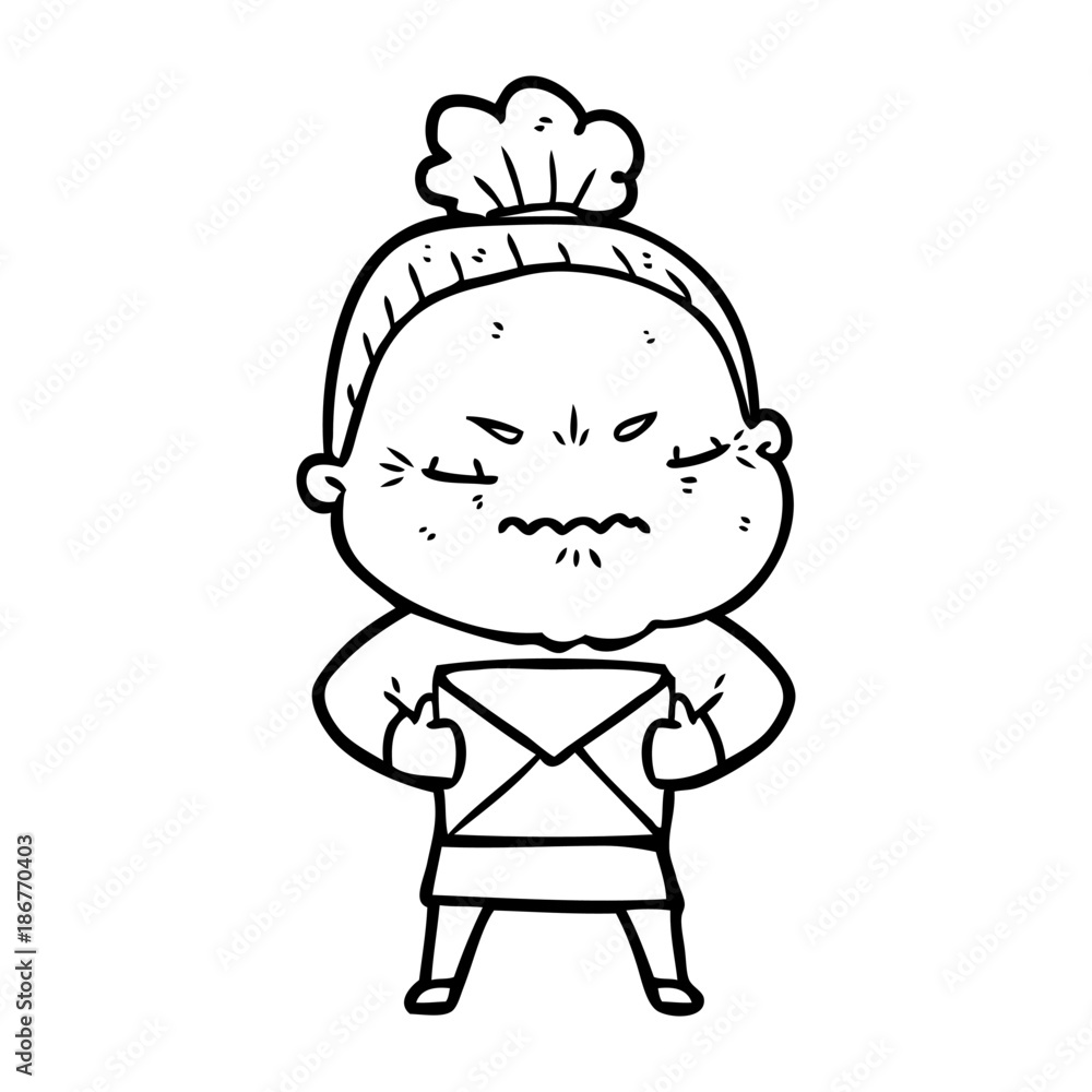 cartoon annoyed old lady cartoon annoyed old lady