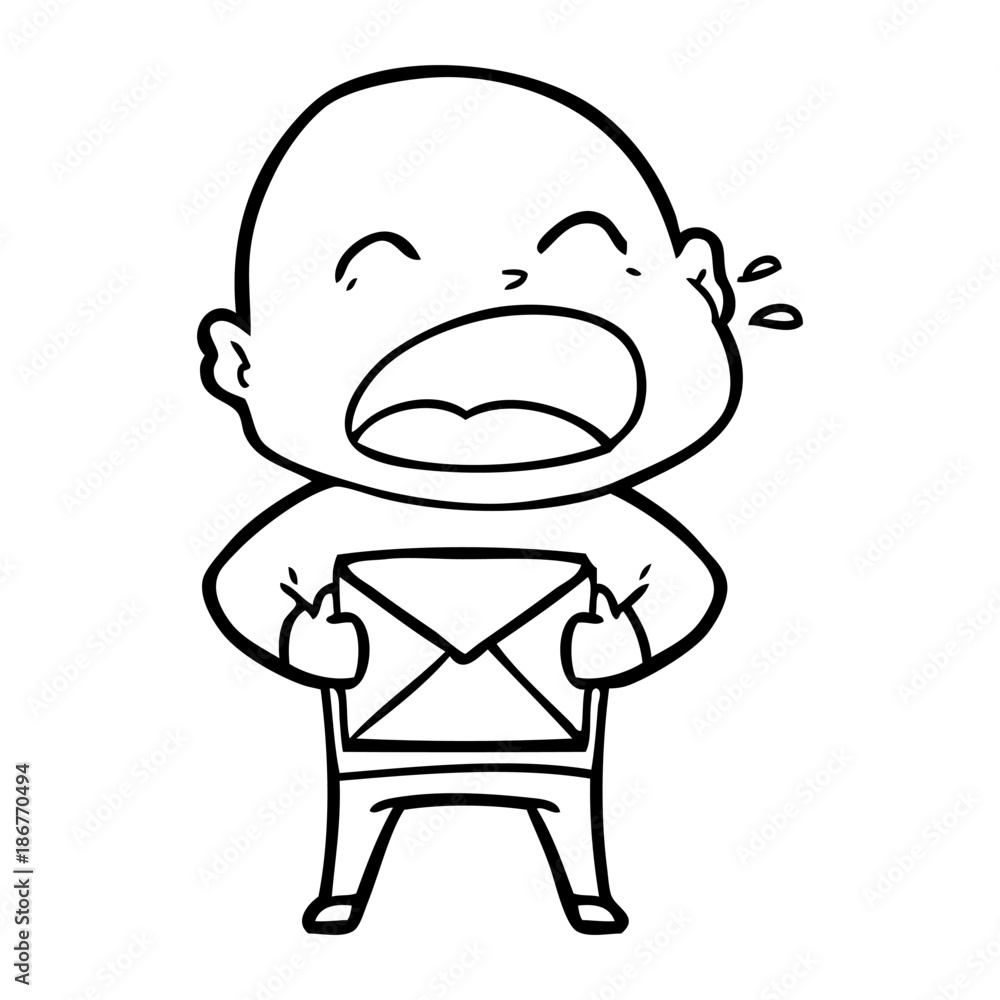 cartoon shouting bald man cartoon shouting bald man