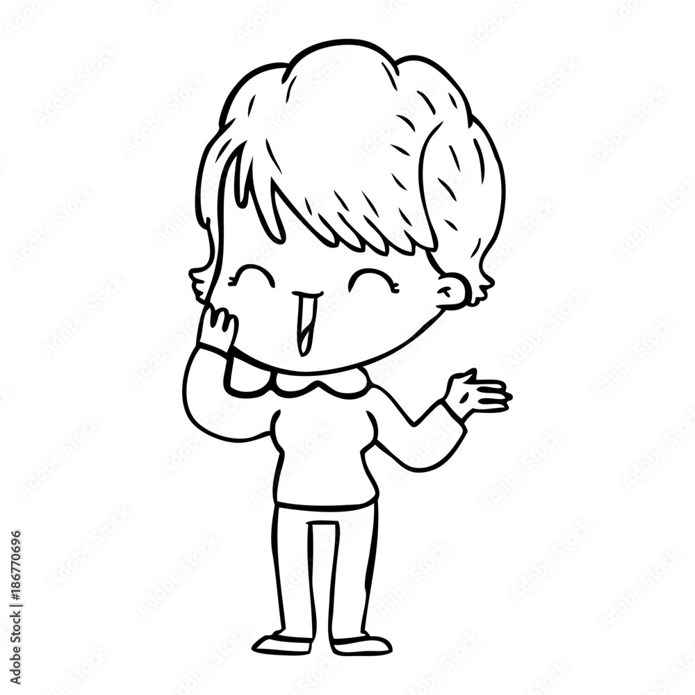 cartoon laughing woman