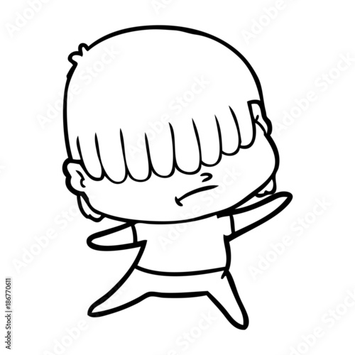 cartoon boy with untidy hair