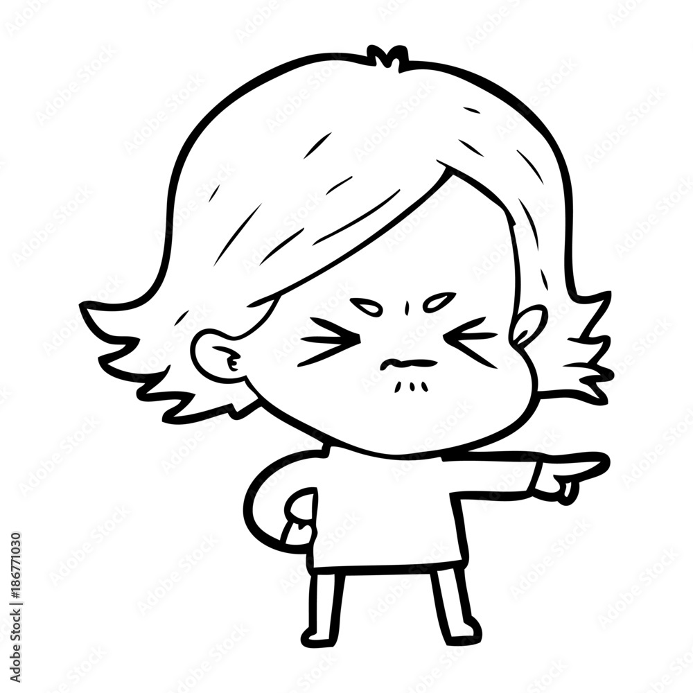 cartoon angry girl