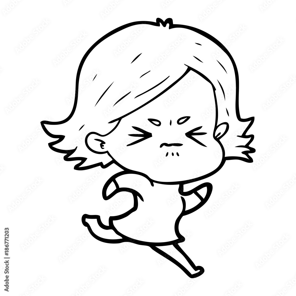 cartoon angry girl