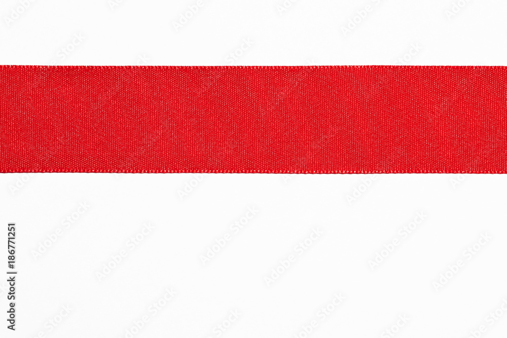 Red flat ribbon line isolated on white. Red flat ribbon line isolated on white.