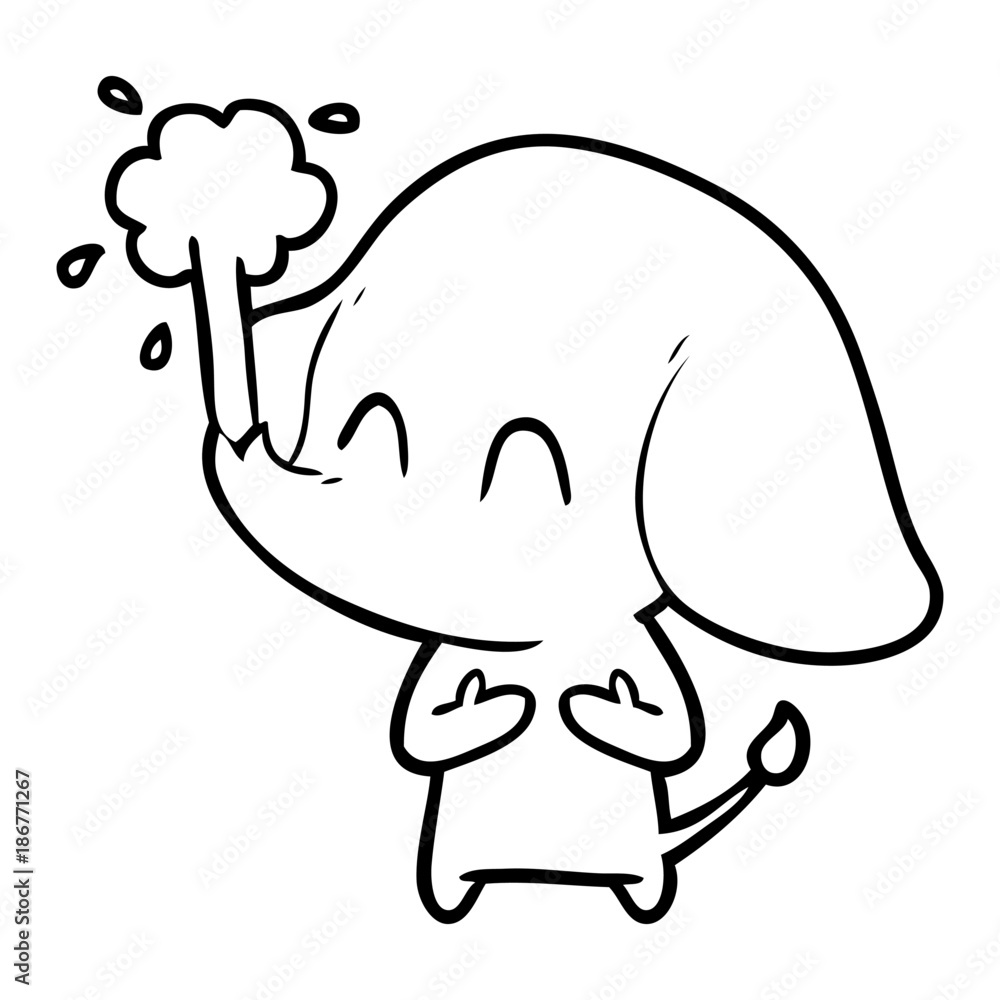 cute cartoon elephant spouting water cute cartoon elephant spouting water