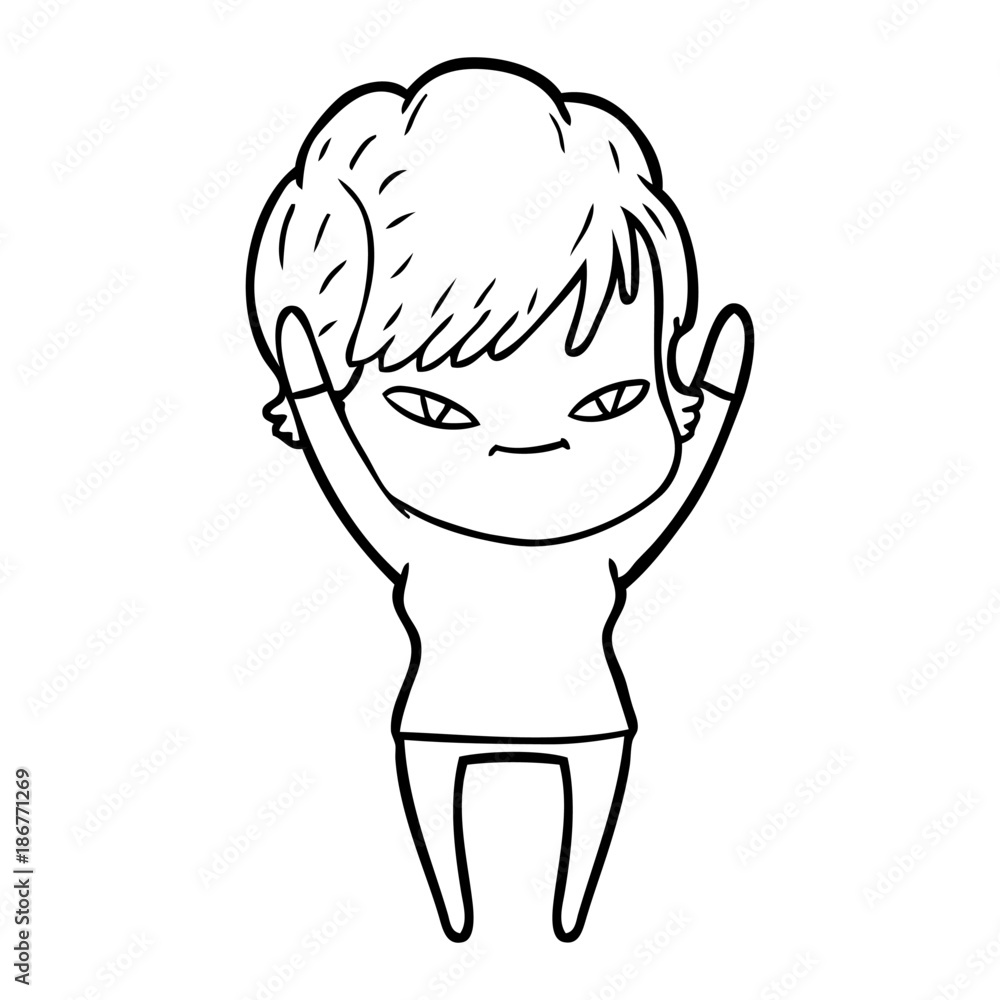 cartoon happy woman cartoon happy woman