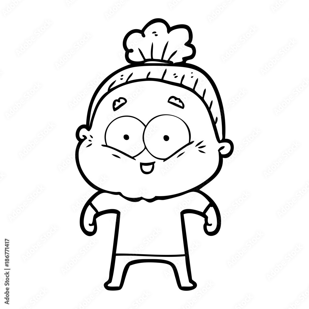 cartoon happy old woman cartoon happy old woman