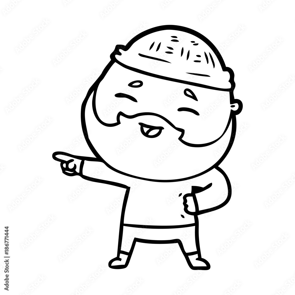 cartoon happy bearded man cartoon happy bearded man