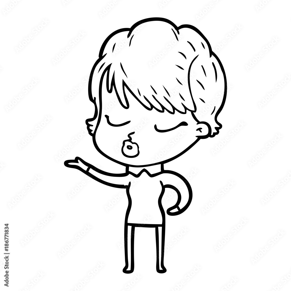 cartoon woman with eyes shut cartoon woman with eyes shut