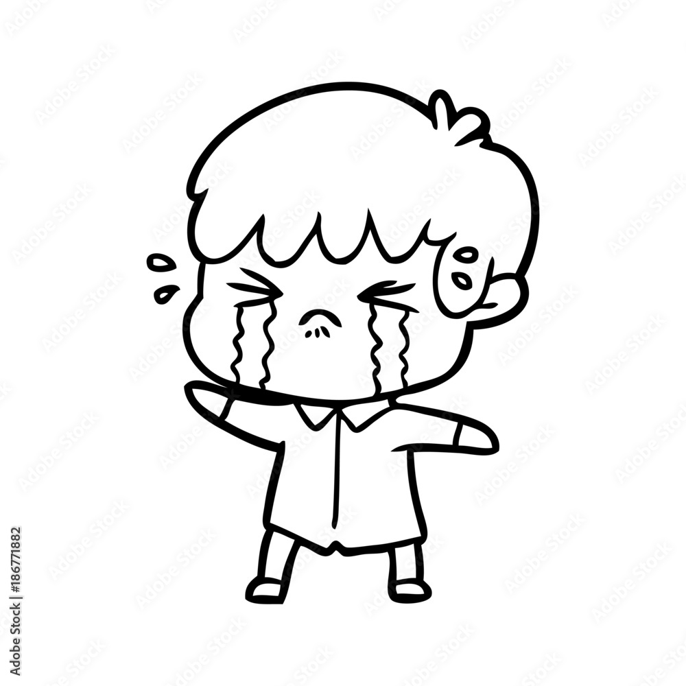 cartoon boy crying