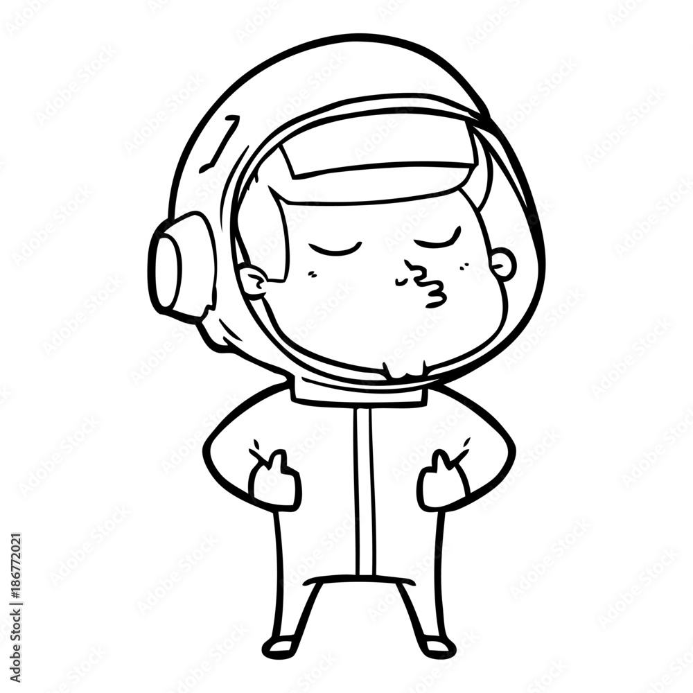 cartoon confident astronaut cartoon confident astronaut
