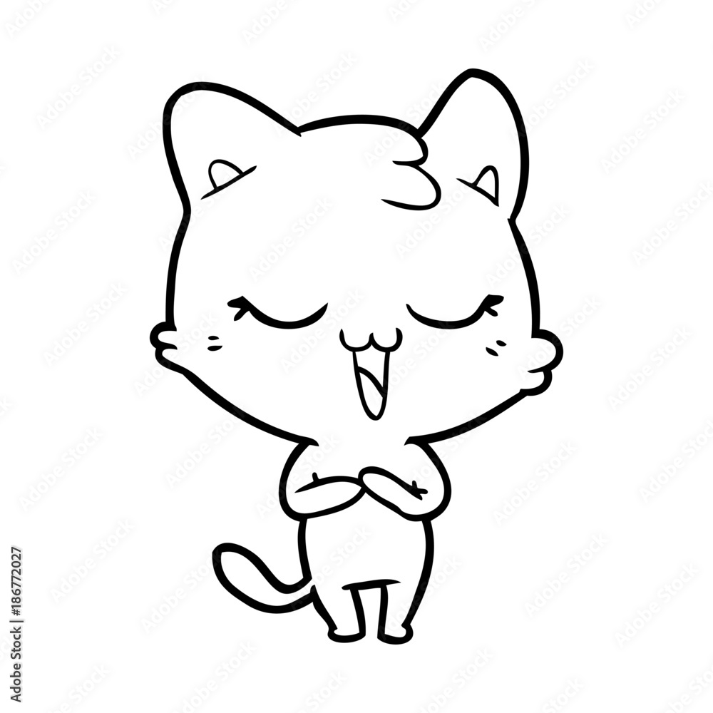 happy cartoon cat