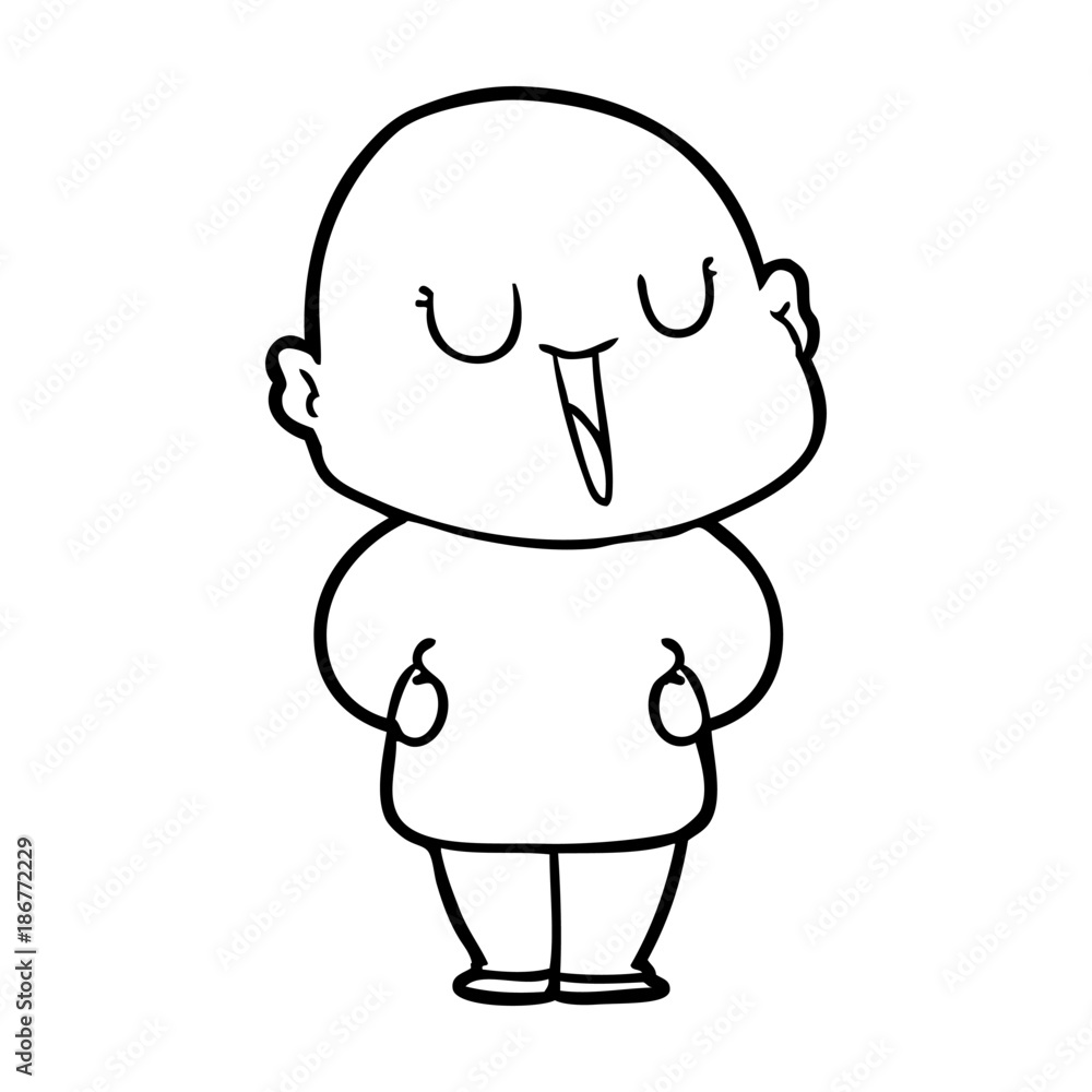 happy cartoon bald man happy cartoon bald man