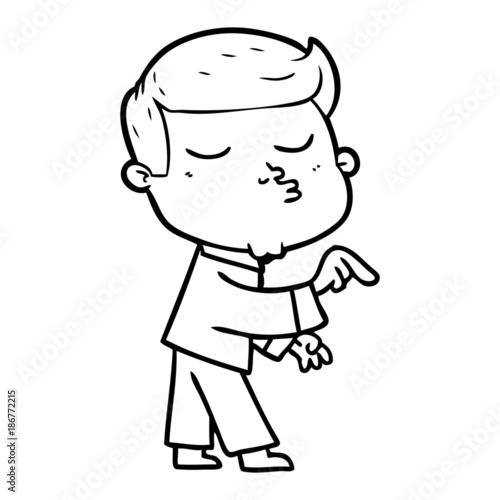 cartoon model guy pouting