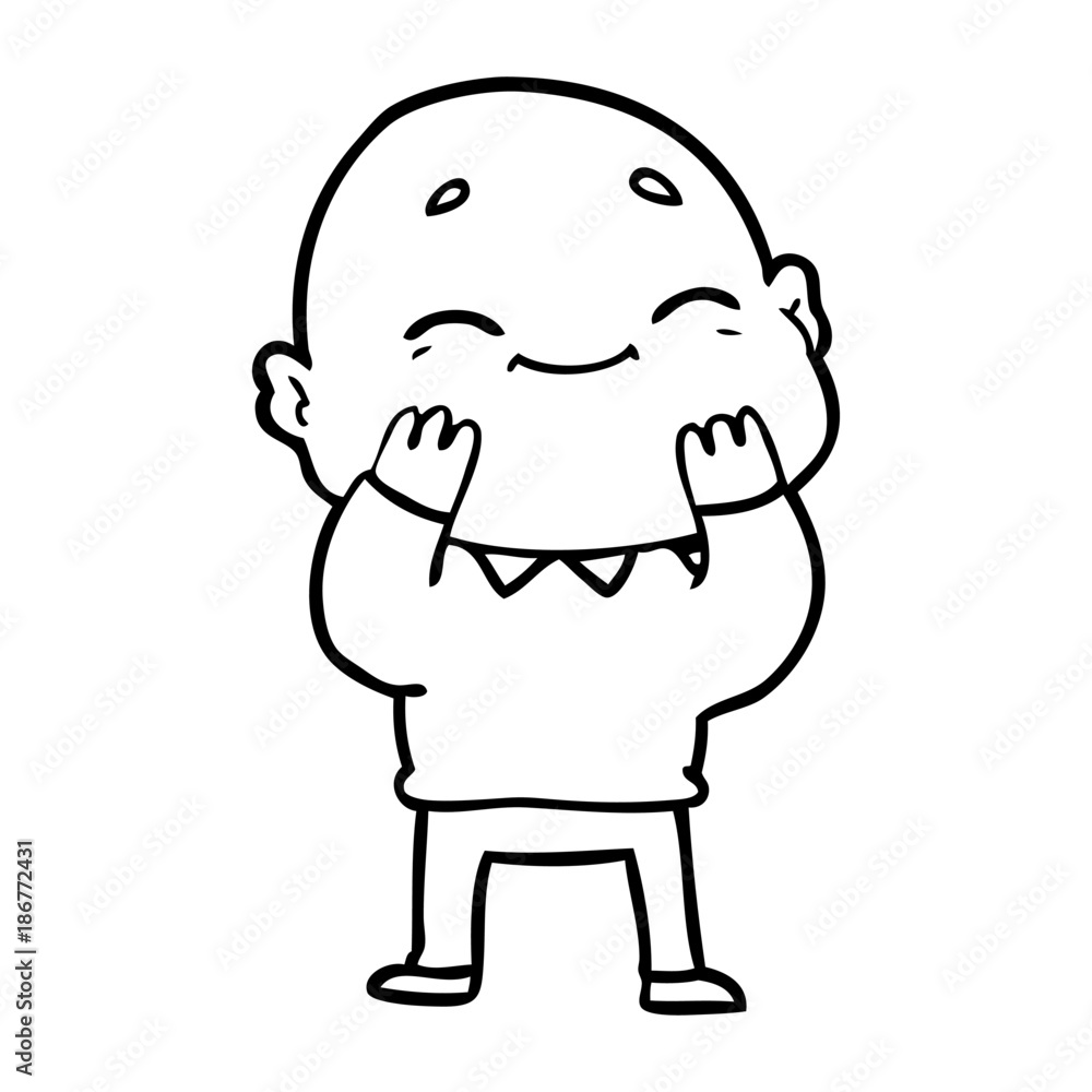 happy cartoon bald man happy cartoon bald man