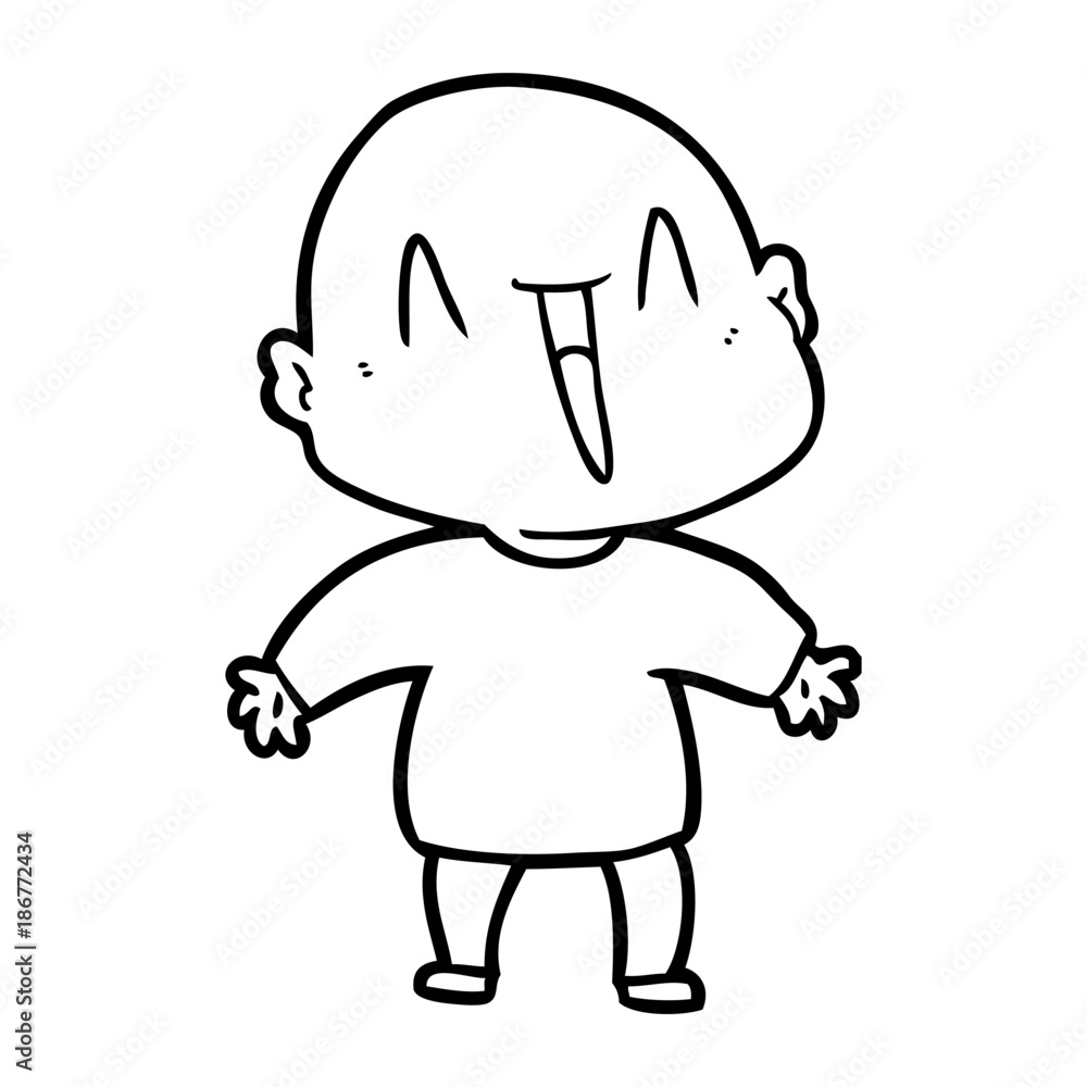 happy cartoon bald man happy cartoon bald man