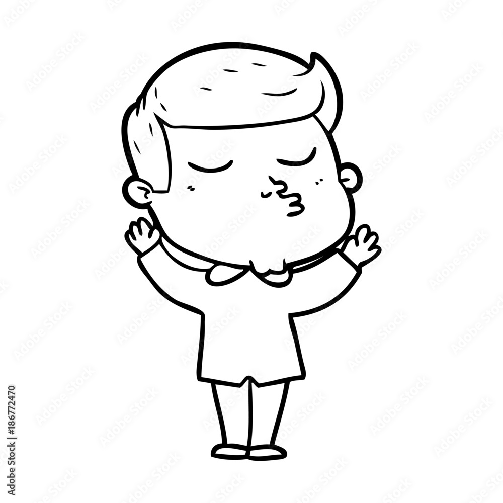 cartoon model guy pouting cartoon model guy pouting