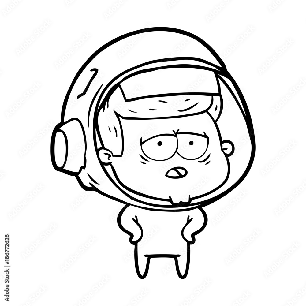 cartoon tired astronaut cartoon tired astronaut