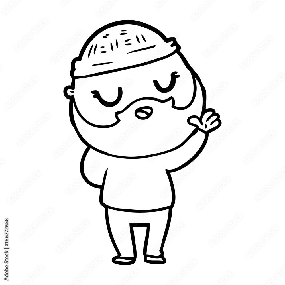 cute cartoon man with beard