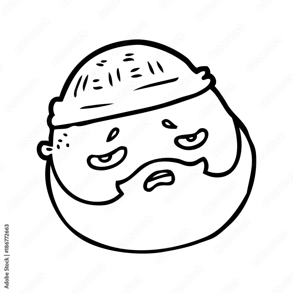 cartoon male face with beard cartoon male face with beard