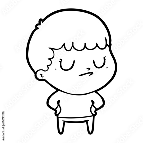 cartoon grumpy boy