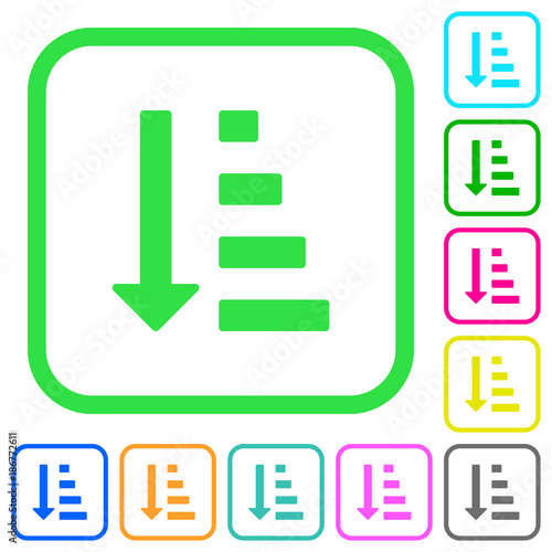 Ascending ordered list mode vivid colored flat icons